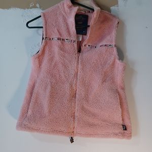 Horny toad pink size small sherpa women's zip up vest pre owned